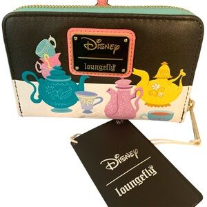 Loungefly Disney Alice in Wonderland Unbirthday Mad Hatter Zip-Around Wallet NWT